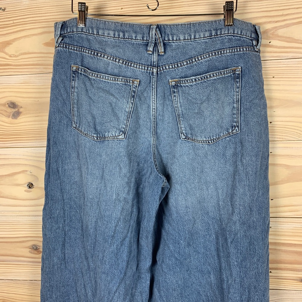Good American Jeans Women 10 Blue Good Standard Ease Mid-Rise Relaxed Wide Leg - Picture 4 of 9